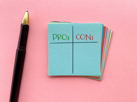 Pros and Cons Decision Making Concept