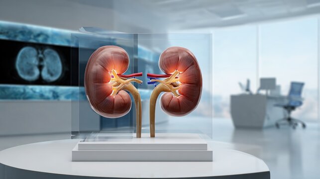 Kidney Cancer and Renal Tumor Concept for Cancer Diagnosis, Medical Imaging, Oncology Treatment and Patient Care in Modern Healthcare