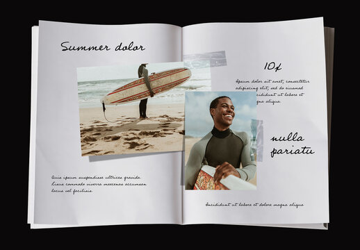 Open Book Mockup with Photo Collage