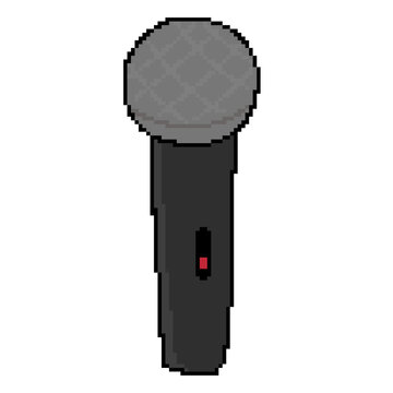 pixel art vocal microphone vertical singing audio studio stage icon