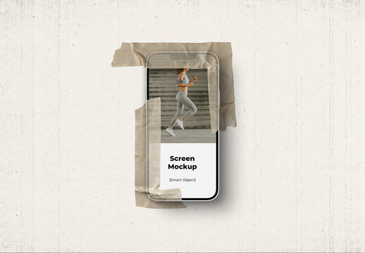 Smartphone Mockup with Tape Overlay