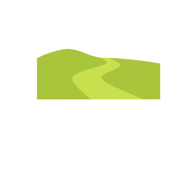 Stylized green landscape with winding path