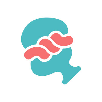 Stylized Head Silhouette with Abstract Coral Shapes