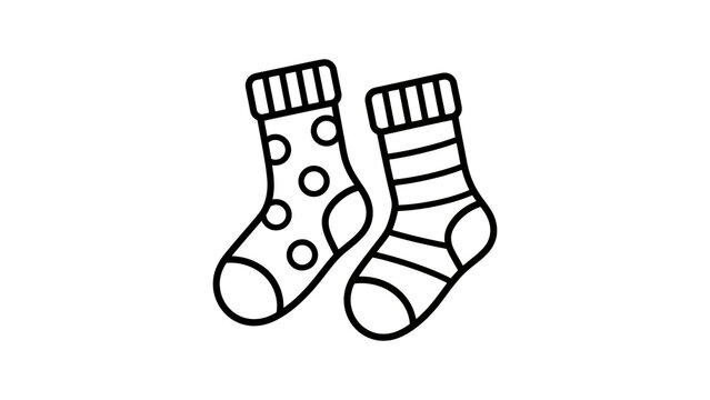 Pair of socks icon for winter and warm clothing.
