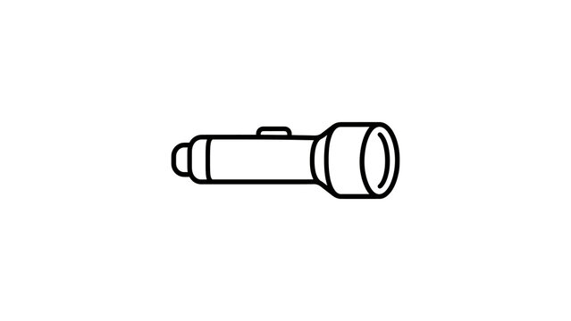 Simple flashlight icon for light and illumination tool.