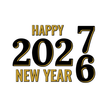 Happy New Year 2027. Holidays typography poster. Vector template for banner, greeting card, sign, invitation, etc