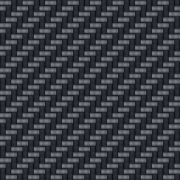 Black Carbon Fiber Plain Weave Seamless Texture