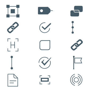 Content Provenance and Watermarking Line Icon Set