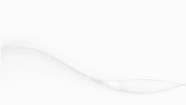 Abstract background, with a soft, wave of tiny, grey dots on, a clean white, surface for minimalist, digital data visualization