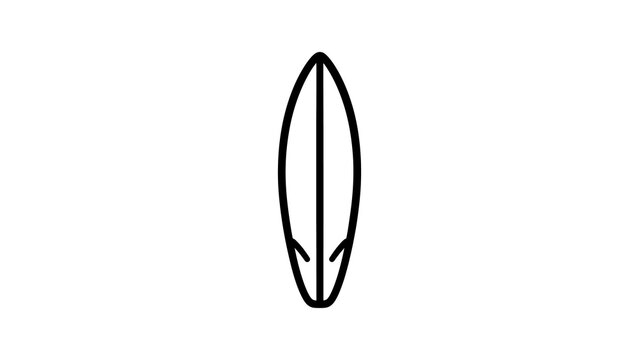 Surfboard water sport equipment icon for beach recreation activities.