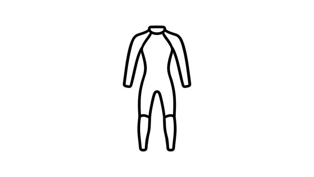 Wetsuit protective clothing icon for scuba diving and surfing apparel.