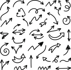 Fototapeta premium Black and white arrow direction icons set