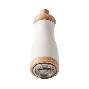 Modern white wood pepper grinder kitchen utensil product shot