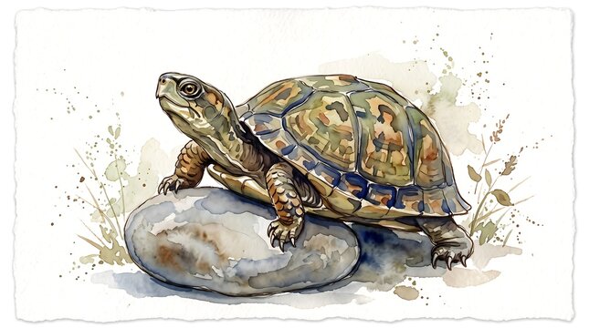 Watercolor Illustration of a Turtle
