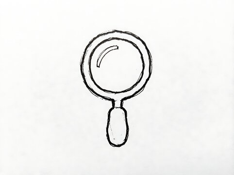 Hand Drawn Magnifying Glass Doodle Sketch Vector Icon for Search and Investigation Concepts