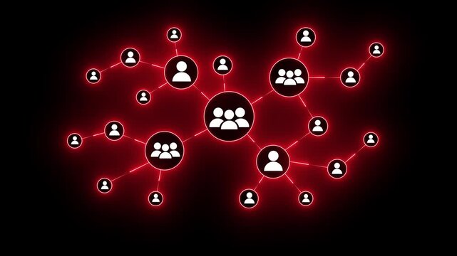 Audience segmentation and customer network targeting concept. Person selecting connected group icon. customer profiling, market segmentation, lead targeting, community reach digital marketing strategy