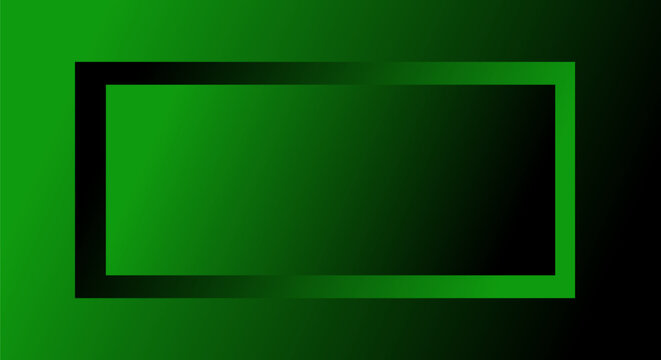 Abstract Dark Green Gradient Background With Geometric Rectangular Frame For Banner Design