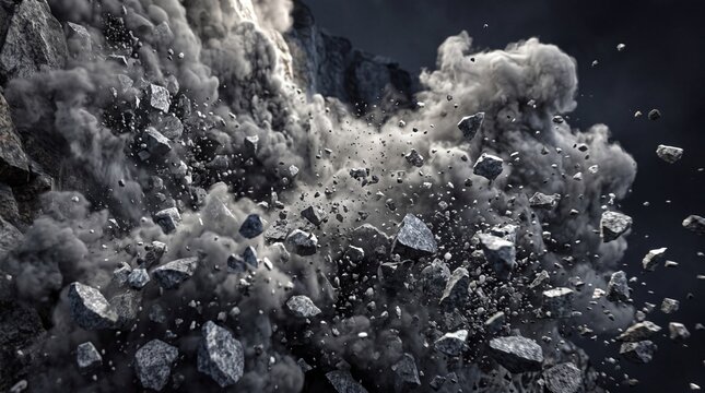 Dynamic High End CGI Avalanching Granite Stone Dust