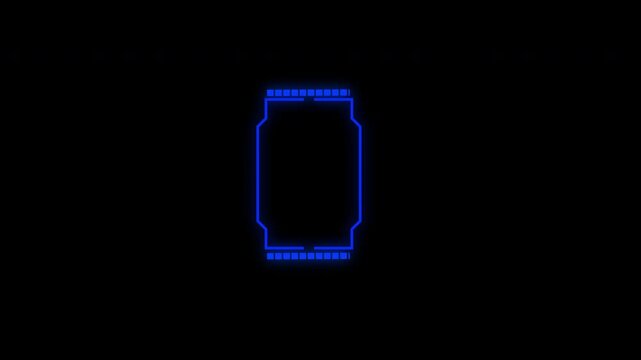 Futuristic neon hud callout frame digital sci fi interface