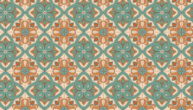 Decorative Geometric Tile Pattern Background