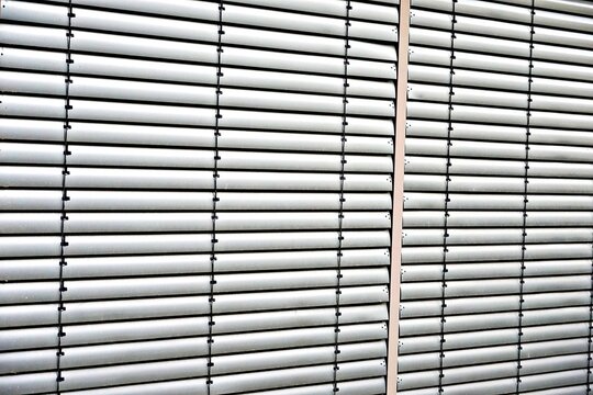 Closed venetian blinds, horizontal pattern