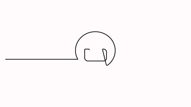 Line download chat icon forming inside a speech bubble on a white background. Depicting an inbox arrow. 4K animation.