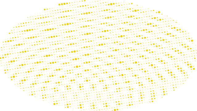 Circular yellow pattern with vibrant dotted circles on a solid black surface for modern creative design