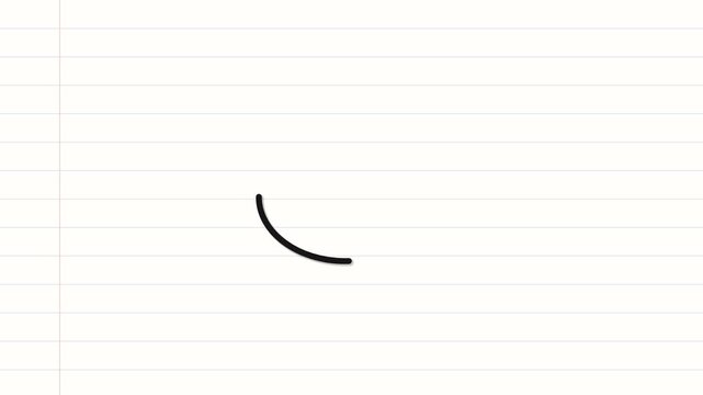 Piggy bank hand drawn doodle icon drawn on and erased off, clean line drawing in black ink on ruled notebook paper