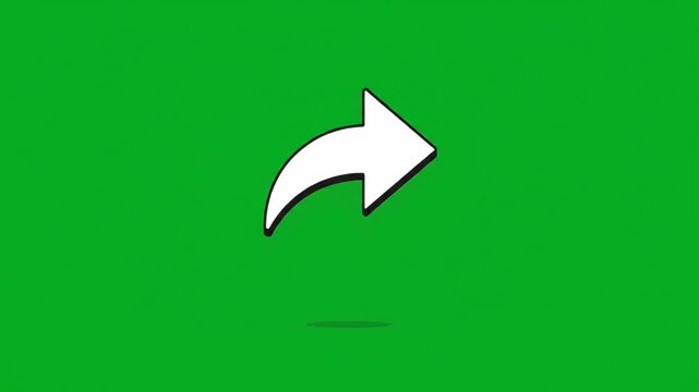 Green Screen Share Arrow Bouncing Social Media Icon Loop 