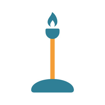 Stylized torch with flame