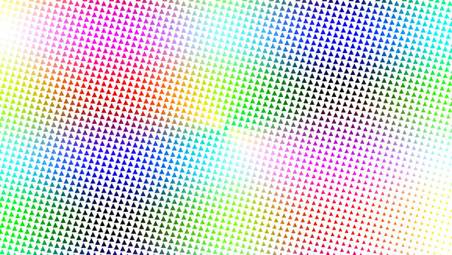 Triangular geometric mosaic pattern in vibrant rainbow colors for modern creative graphic design and decoration