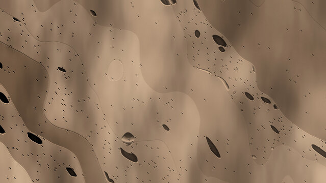 Abstract textured surface with perforations and openings