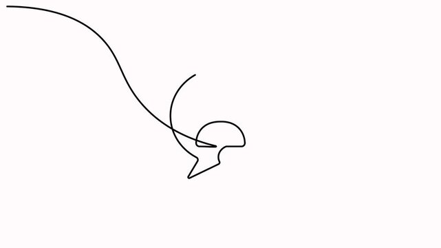 Line user chat icon forming inside a speech bubble on a white background. Depicting a person avatar symbol. 4K animation.