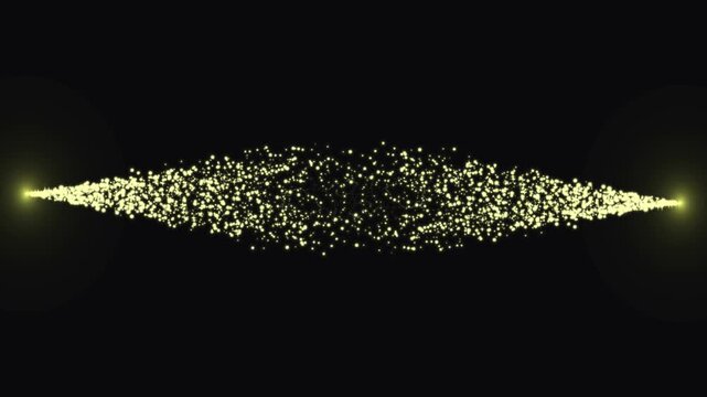 Star gold glitter flowing, smooth luminous beams with refined highlights, 4k elegant luxury atmosphere, abstract cinematic animation for black backgrounds