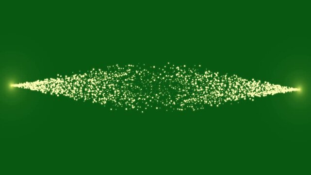 Star gold glitter flowing, smooth luminous beams with refined highlights, 4k elegant luxury atmosphere, abstract cinematic animation for green backgrounds