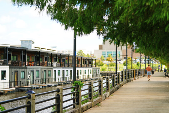 The Riverwalk along the Cape Fear River in downtown Wilmington, North Carolina