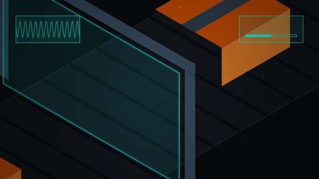 Futuristic abstract glowing blue data interface, digital network technology background