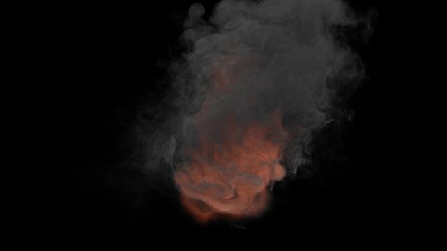 Realistic fire smoke cloud plume simulation