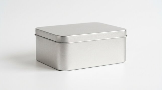Rectangular brushed metal tin box with lid metal container storage box silver box gift box blank box