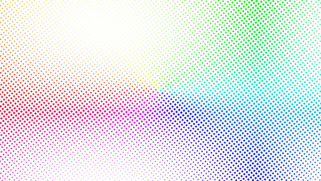 Abstract rainbow spectrum geometric pattern featuring vibrant colorful interlocking shapes and modern digital grid artistic design