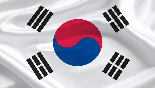 South Korea national flag with Taegeuk symbol