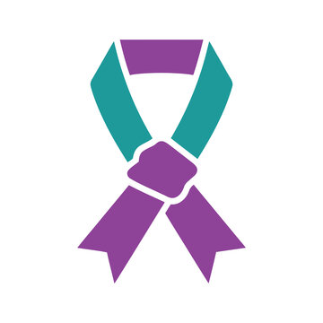 Teal and Purple Ribbon Knot