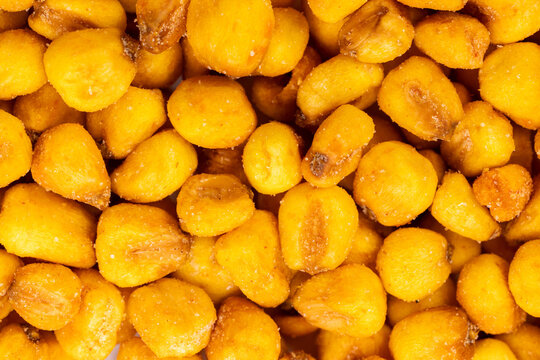 Roasted corn nuts offering crunchy salty snack texture
