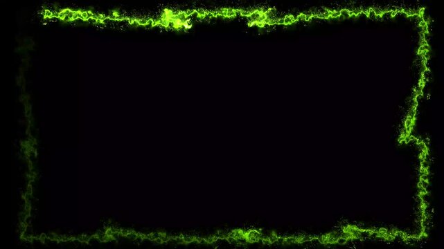 Neon green sparkle border animation for modern event branding and digital displays