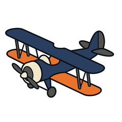 Stylized biplane illustration © malika