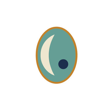 Abstract oval shape with crescent and circle