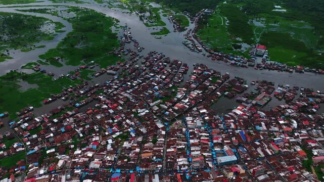 Bajo Belen and Amazon Wetlands in Iquitos Peru Aerial View