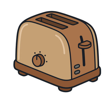 Cartoon illustration of a two-slot toaster