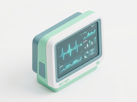 AI patient monitor with heartbeat interface, medical AI
