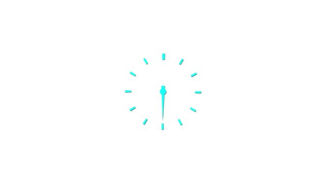 Simple line clock rotating animation on black background.